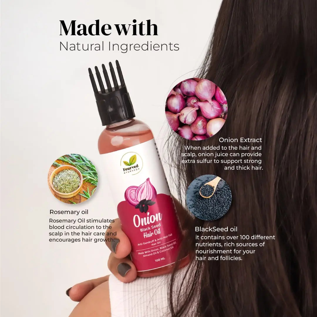 Onion Black Seed Oil - Fourved Ayurveda
