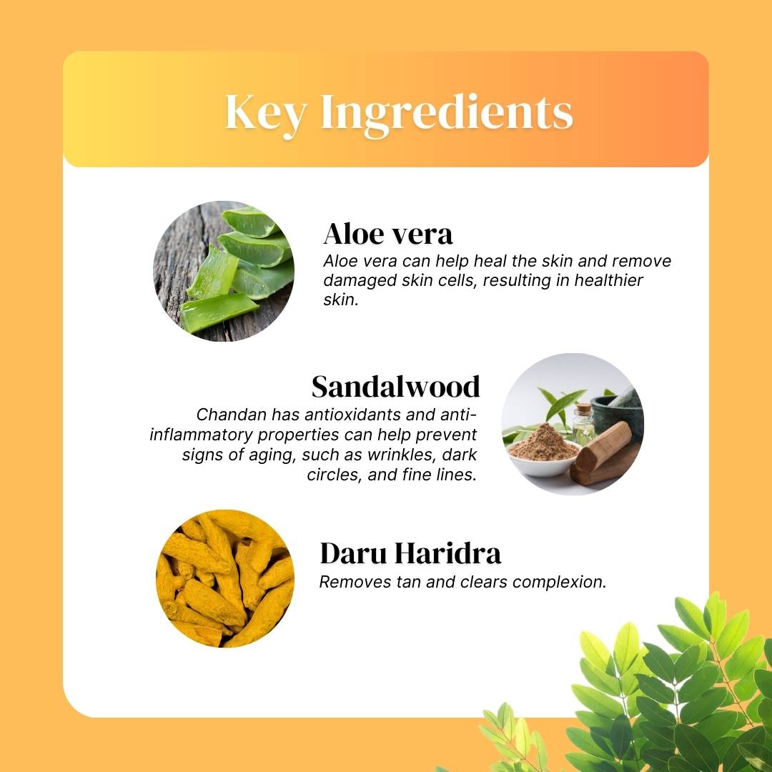 Fourved Ayurveda Ubtan Face Serum Key Ingredients